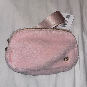 Lululemon Pink Fleece Gold hardware everywhere belt bag